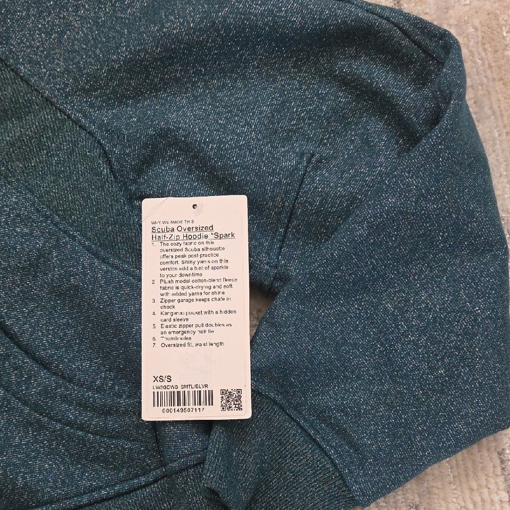 Teal Half-Zip Hoodie - Picture 3 of 5